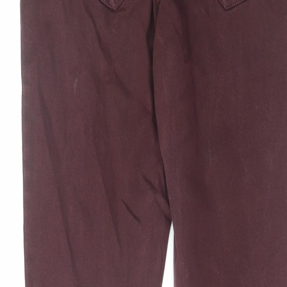 Next Womens Red Cotton Skinny Jeans Size 12 L29 in Regular Zip