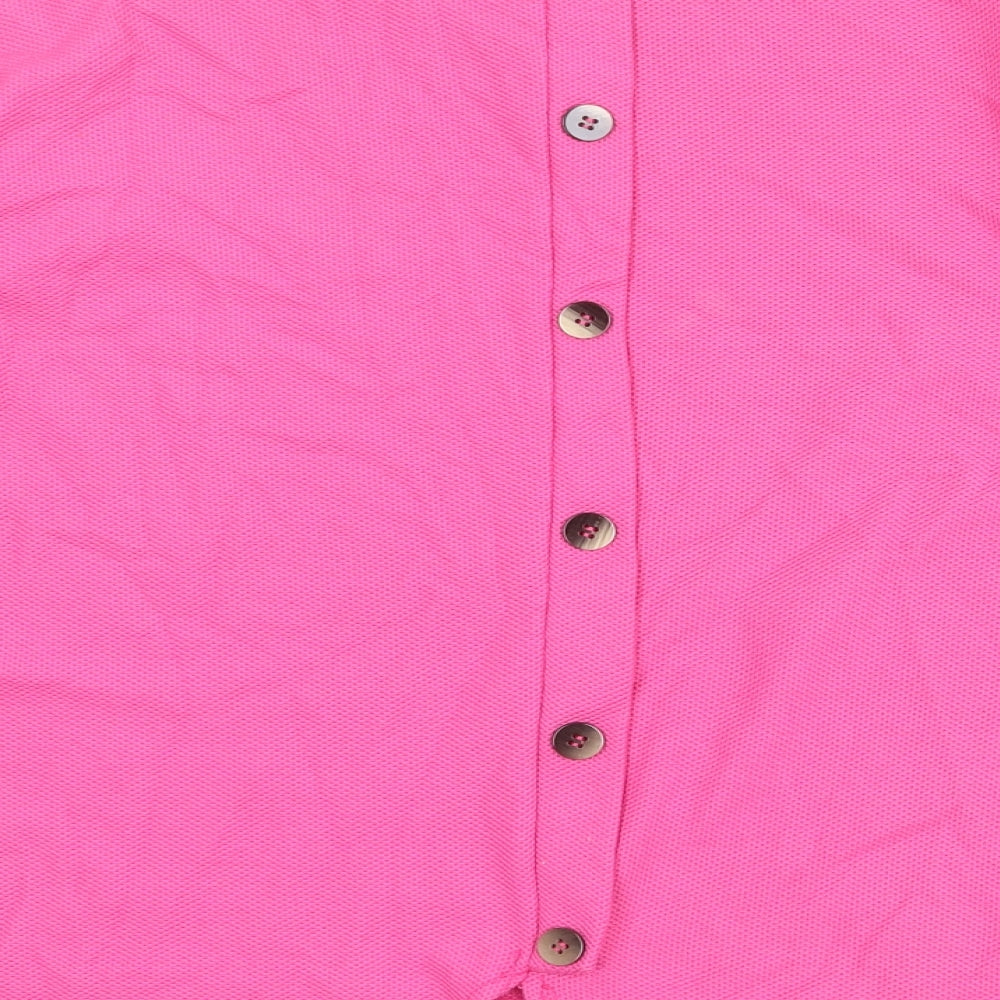 Bassini Womens Pink Viscose Basic T-Shirt Size M Round Neck - Size M-L