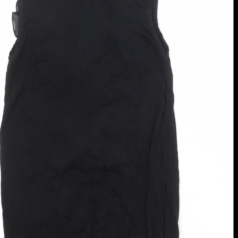 New Look Womens Black Viscose Basic Blouse Size 6 V-Neck