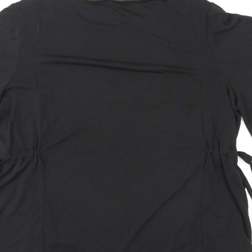 Very Womens Black Modal Basic T-Shirt Size 14 Round Neck