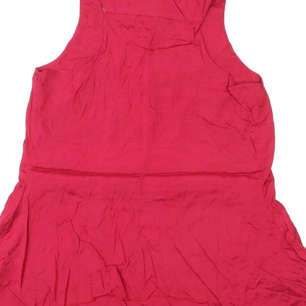 Red Herring Womens Red Viscose Basic Tank Size 14 Round Neck