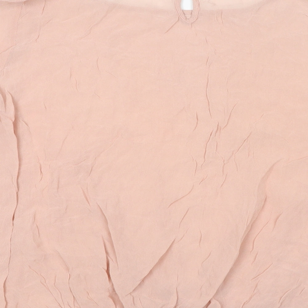NEXT Womens Pink Viscose Basic Blouse Size 12 Round Neck