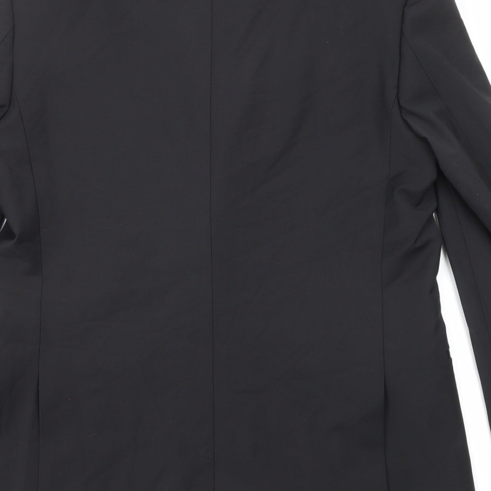 Marks & Spencer Mens Black Wool Jacket Suit Jacket Size 38 Regular