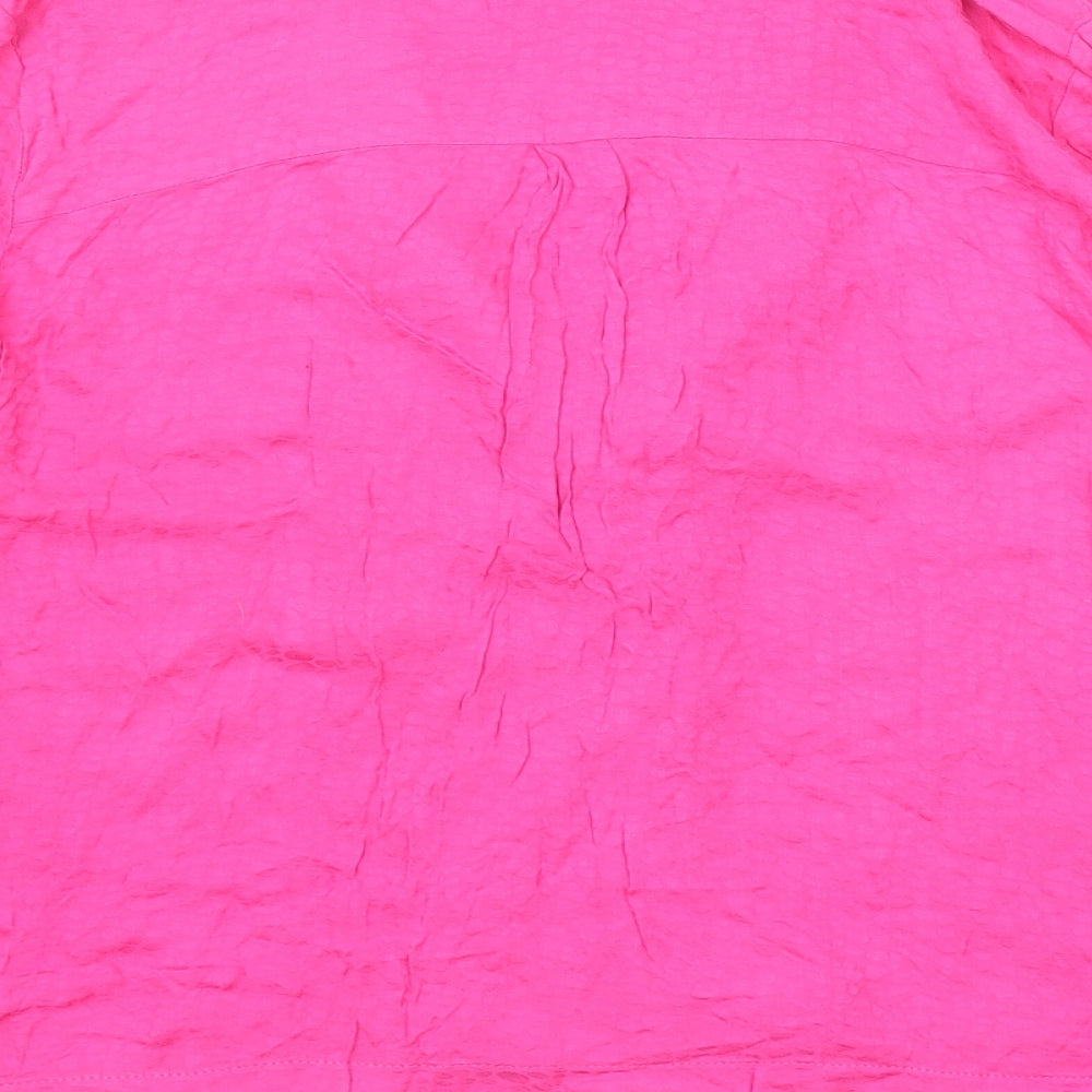 Topshop Womens Pink Viscose Basic Button-Up Size 10 Collared