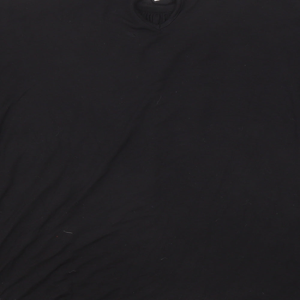 Oasis Womens Black Viscose Basic Blouse Size XL High Neck