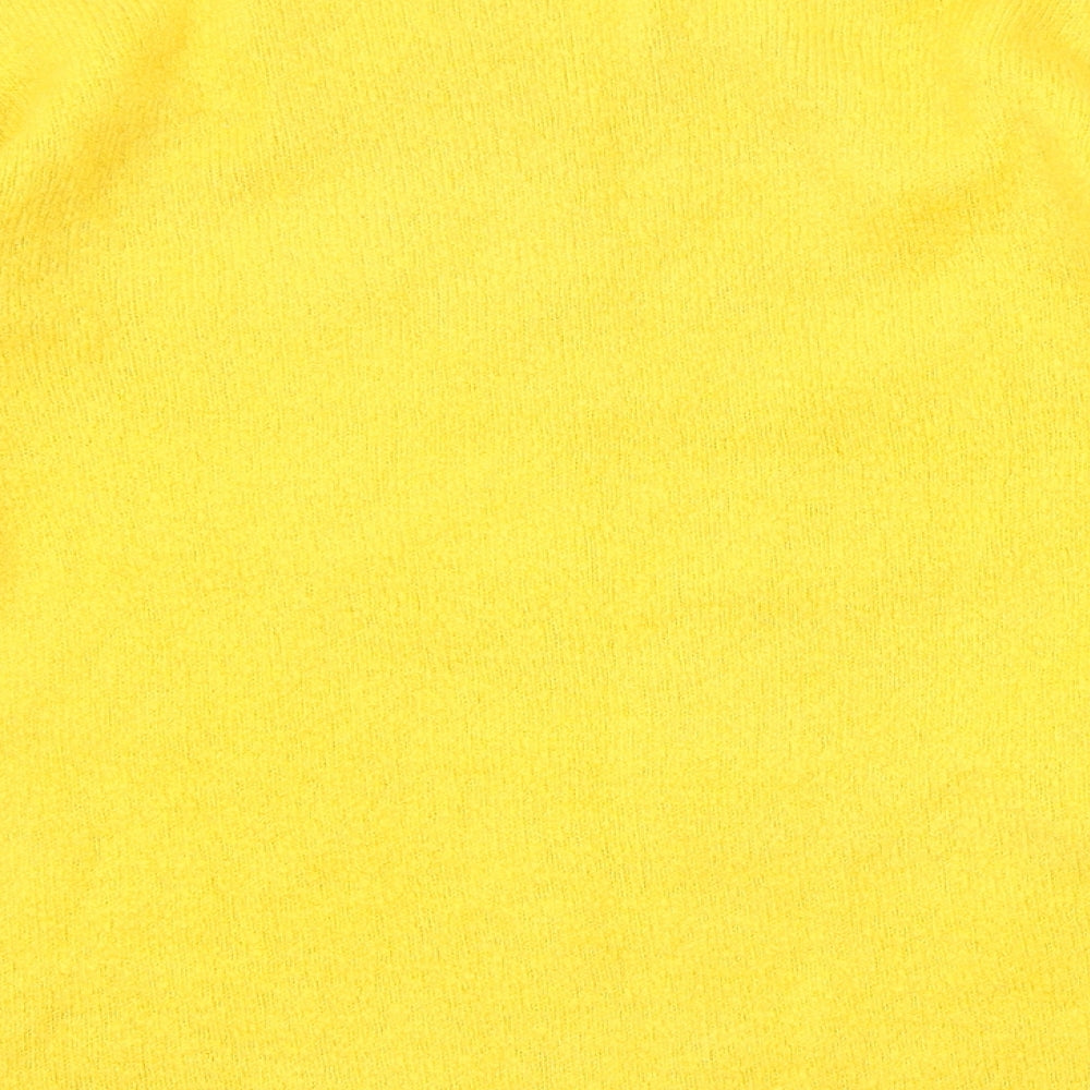 Marks & Spencer Womens Yellow Round Neck Acrylic Pullover Jumper Size S