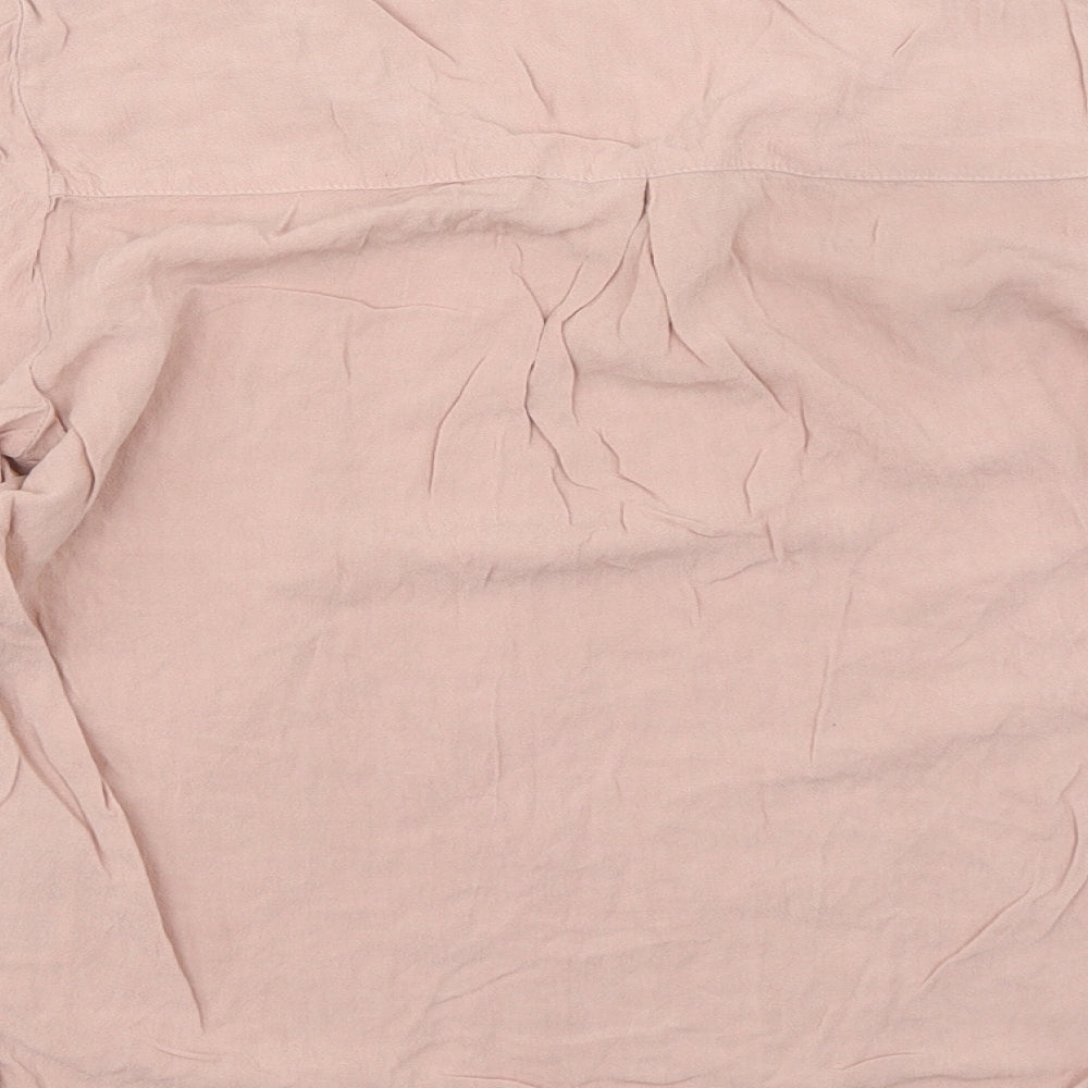 Object Womens Pink Viscose Basic Blouse Size 8 V-Neck