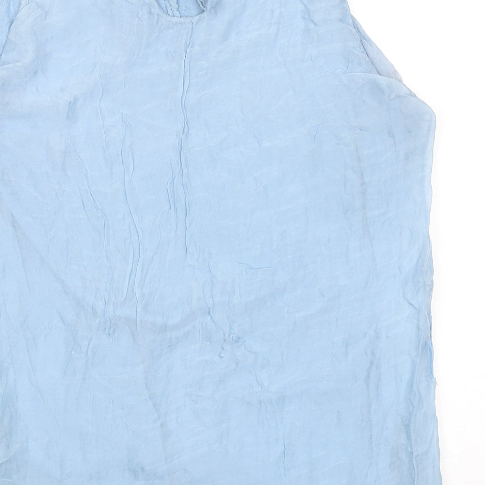 Alice Rinaldi Womens Blue Viscose Basic Tank Size M Round Neck