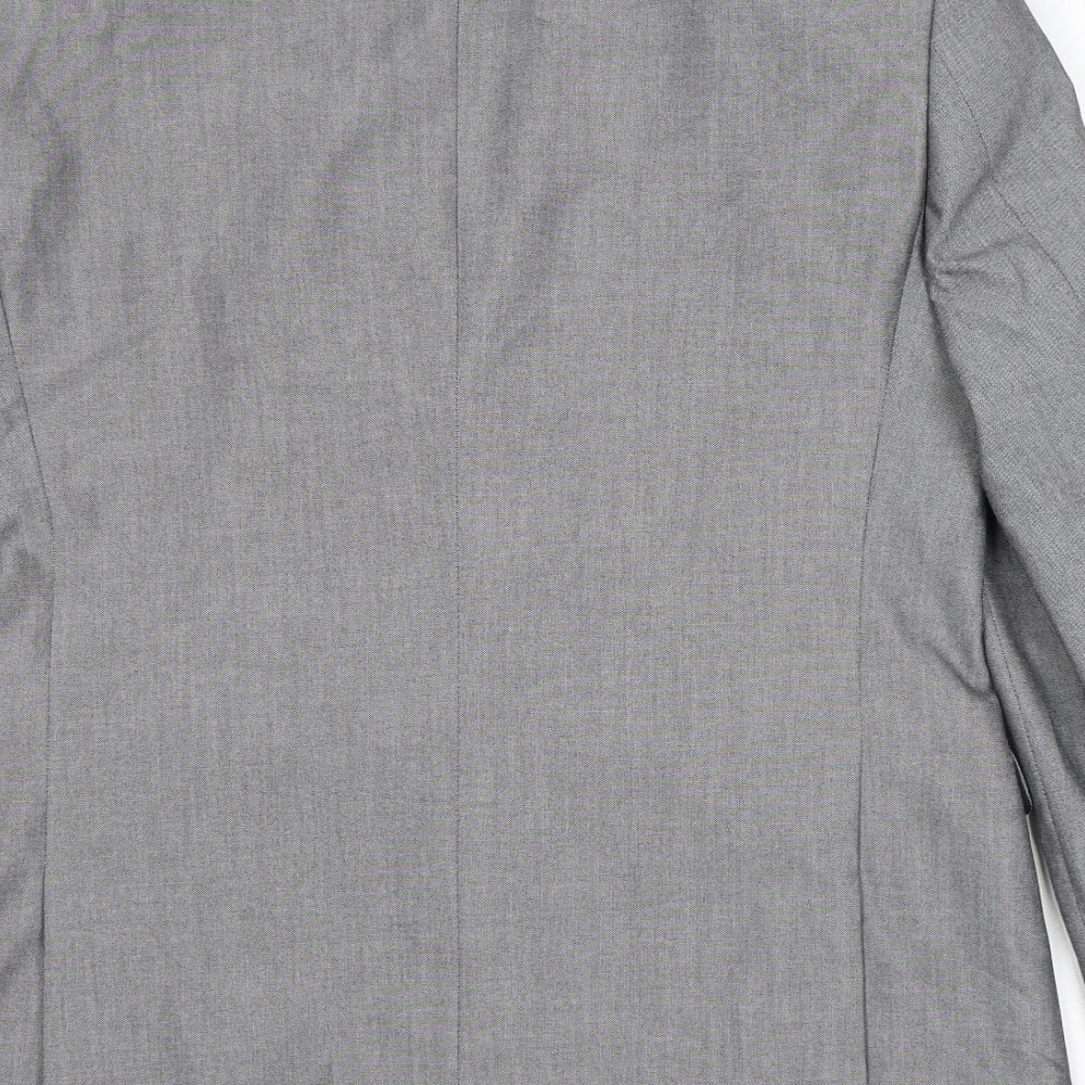 NEXT Mens Grey Polyester Jacket Suit Jacket Size 40 Regular