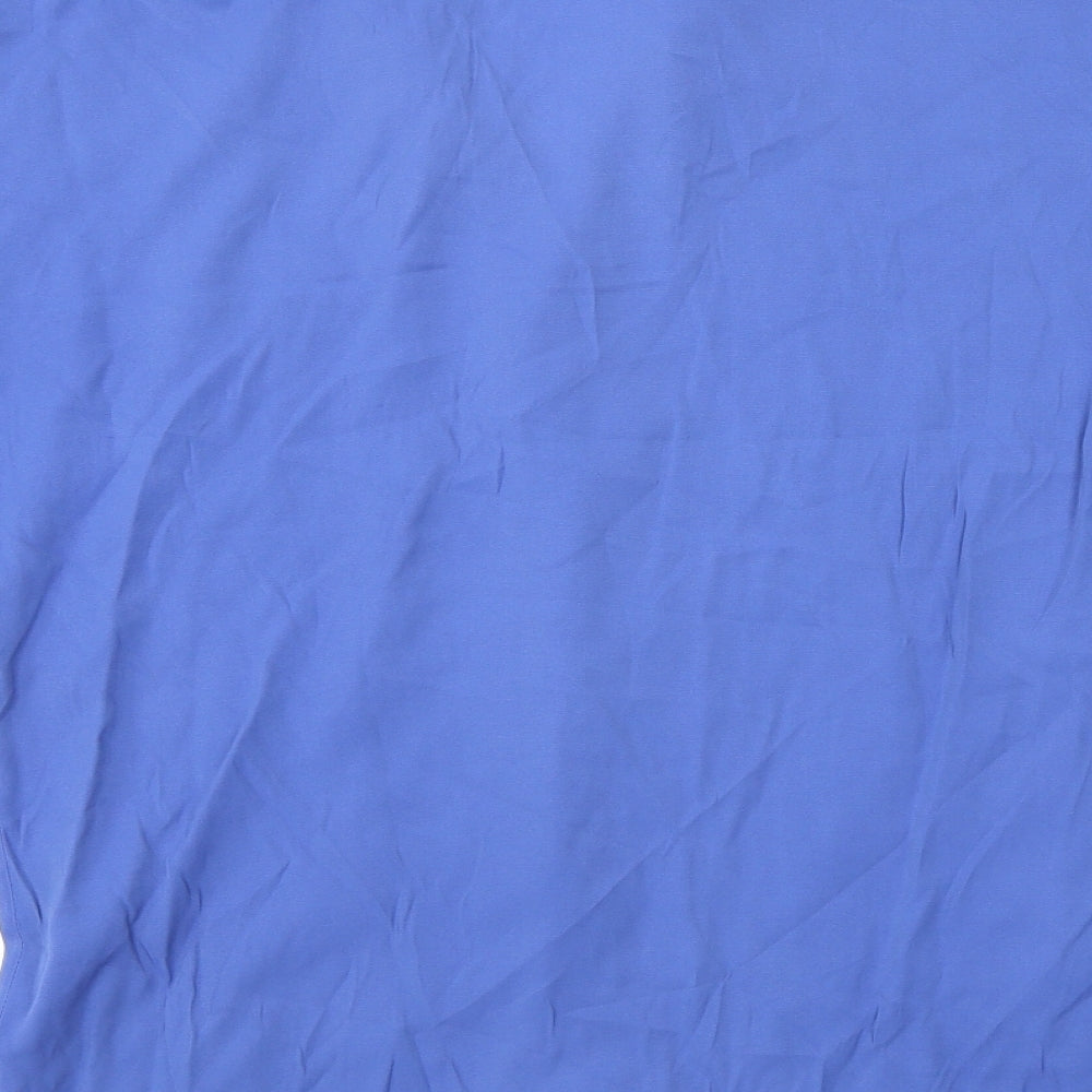 Etam Womens Blue Polyester Basic Button-Up Size 10 Collared