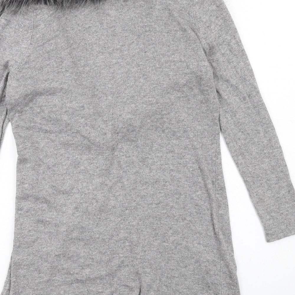Nightingales Womens Grey V-Neck Viscose Cardigan Jumper Size 16