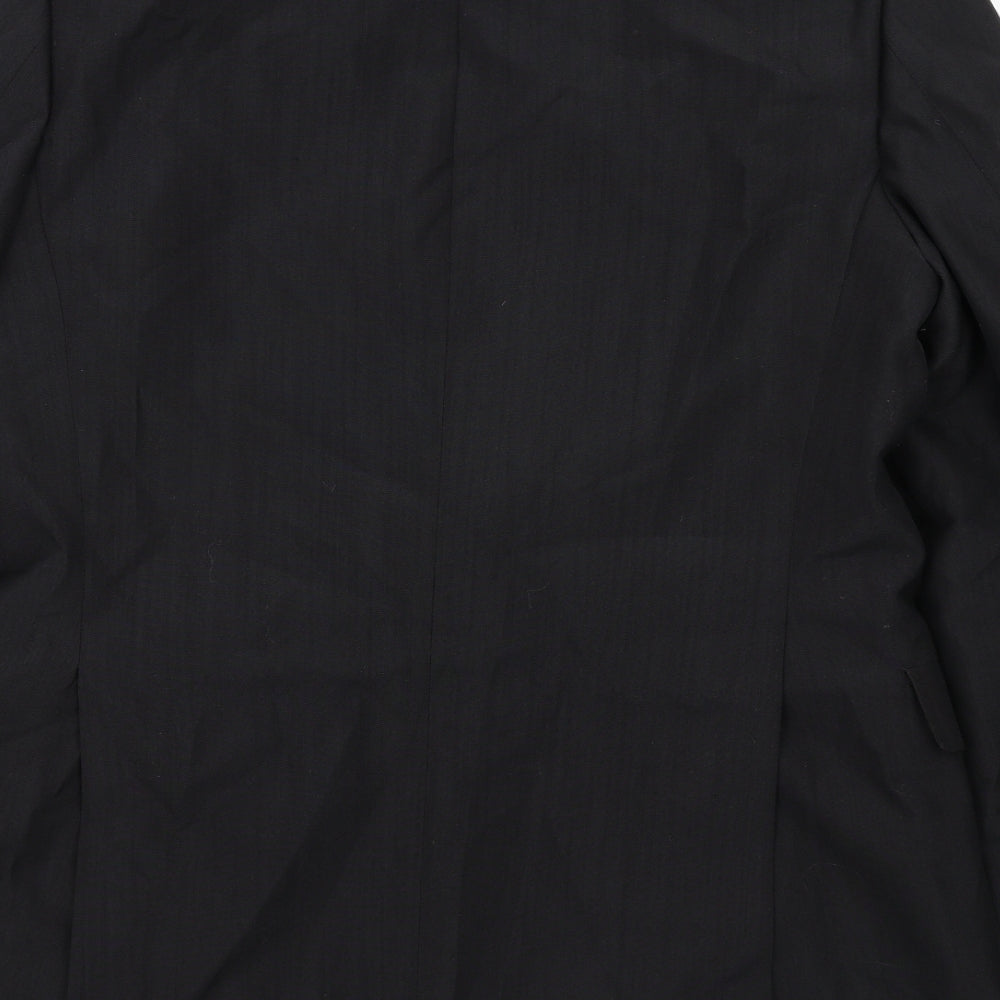 Steegan Mens Black Polyester Jacket Suit Jacket Size 42 Regular - Trimmed Lapel