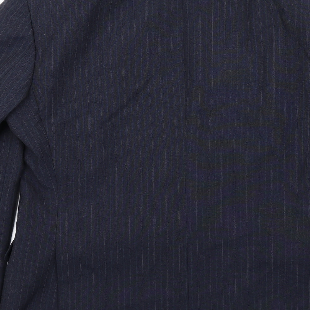 House of Fraser Mens Blue Striped Polyester Jacket Suit Jacket Size 40 Regular