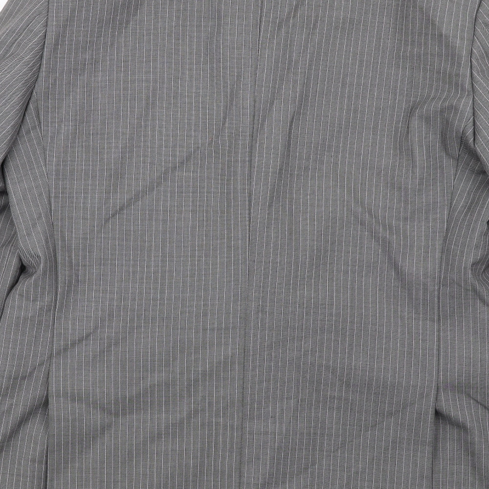 Skopes Mens Grey Striped Wool Jacket Suit Jacket Size 42 Regular