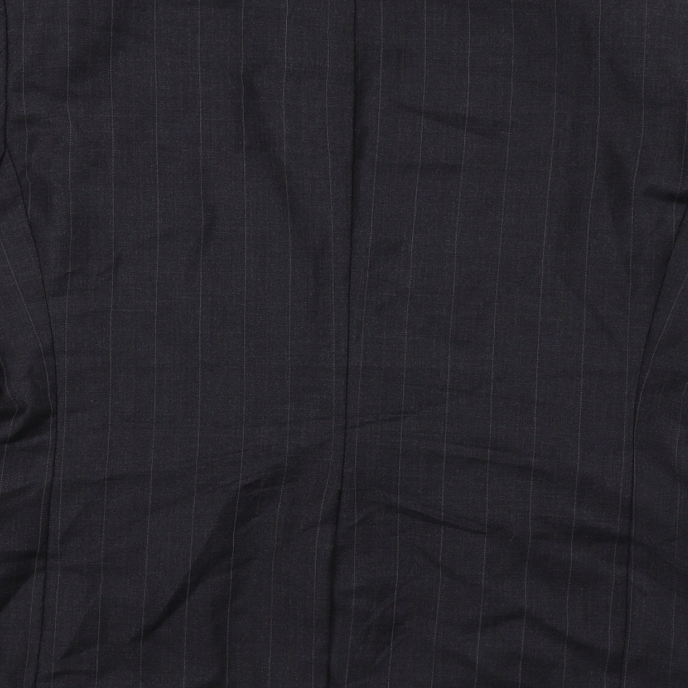 Marks & Spencer Mens Grey Striped Wool Jacket Suit Jacket Size 40 Regular