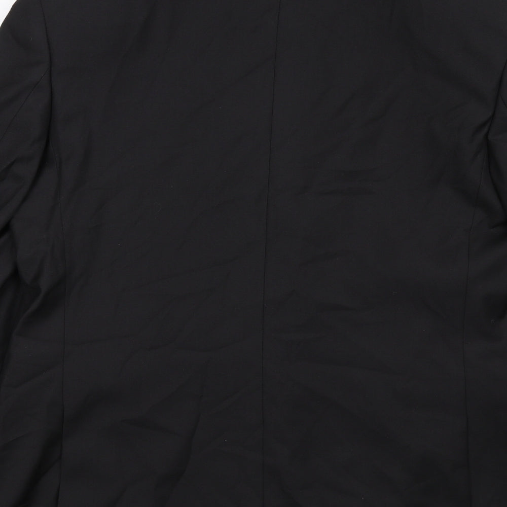 Marks & Spencer Mens Black Polyester Jacket Suit Jacket Size 42 Regular