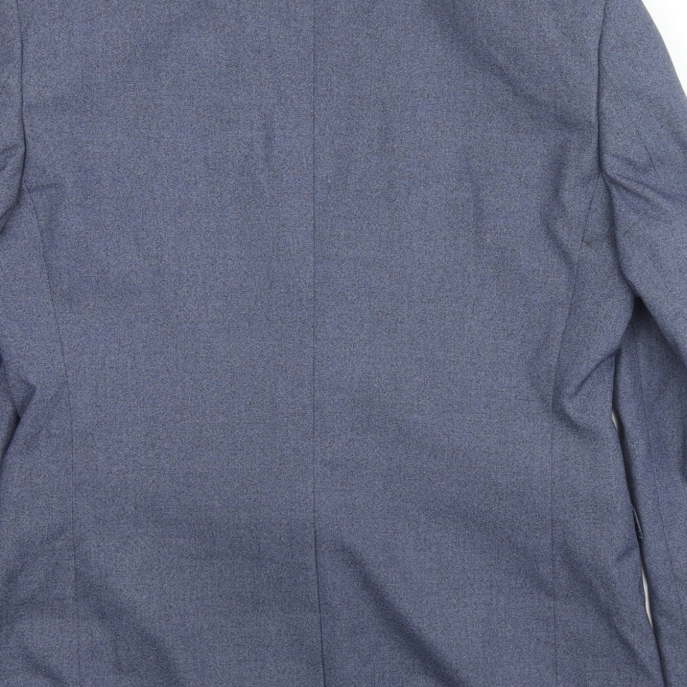 Burton Mens Blue Polyester Jacket Suit Jacket Size 40 Regular