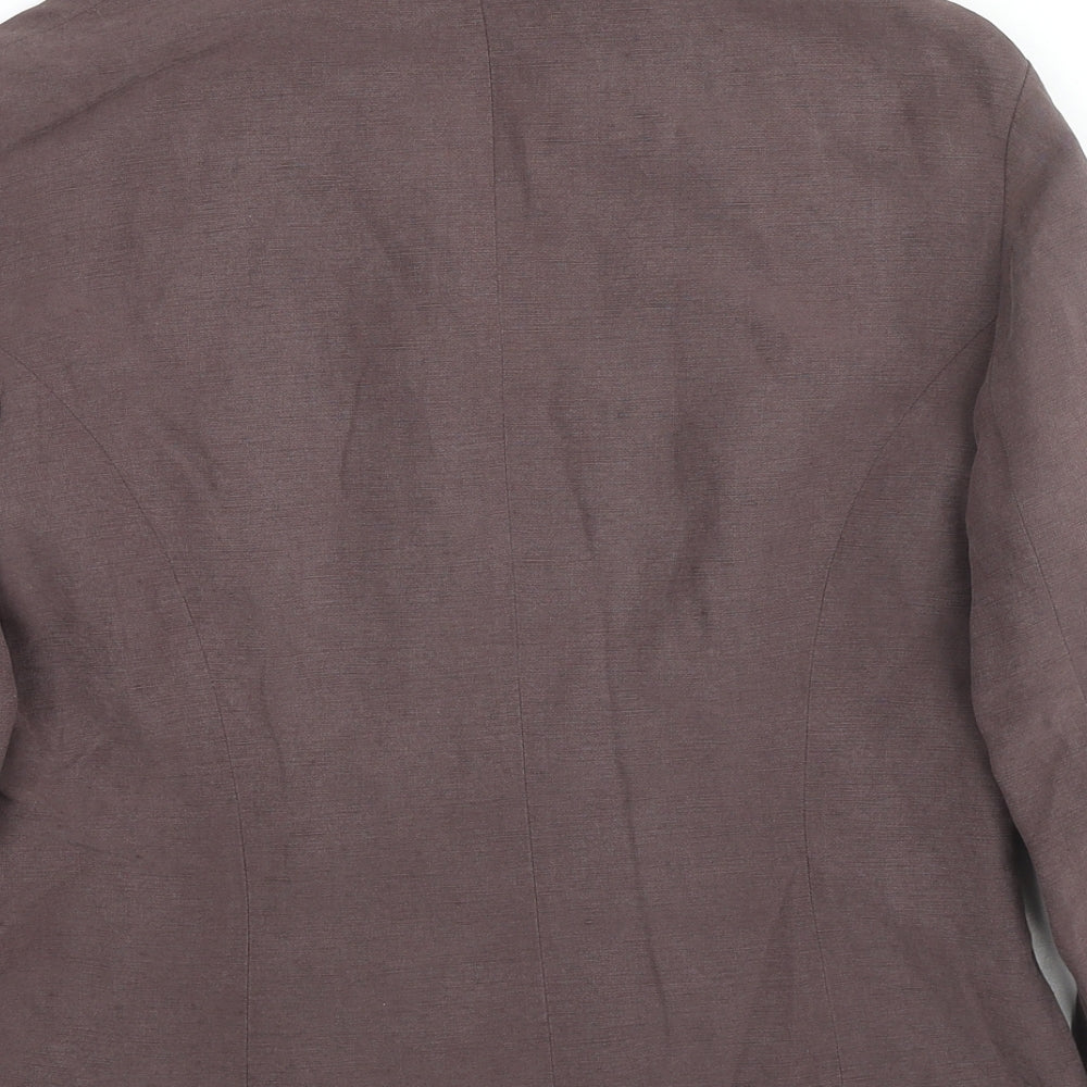 St Michael Womens Brown Jacket Blazer Size 14 Button