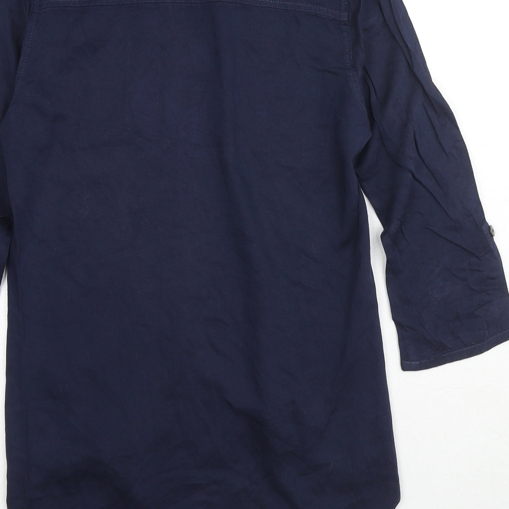 Sandwich Womens Blue Viscose Basic Button-Up Size 6 Collared - Knot Front