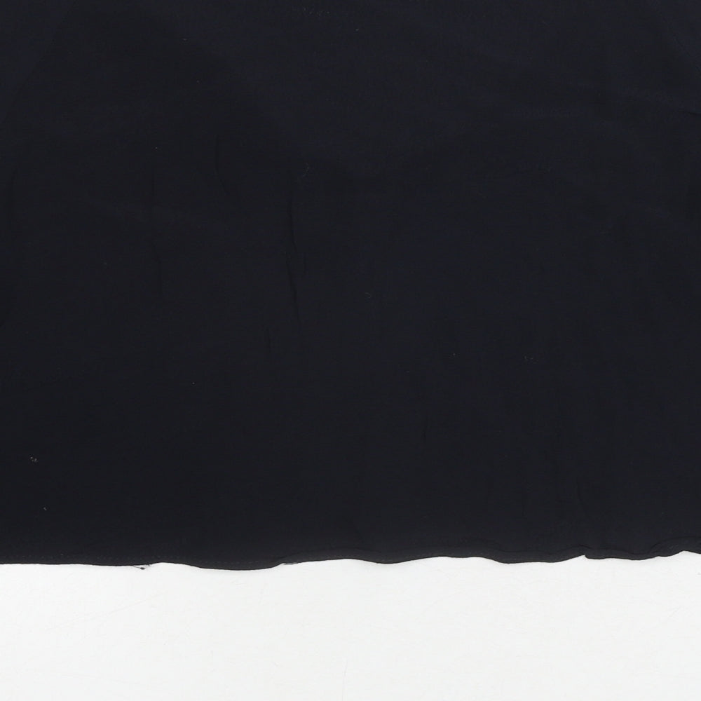 Zara Womens Blue Polyester Basic Blouse Size M Scoop Neck