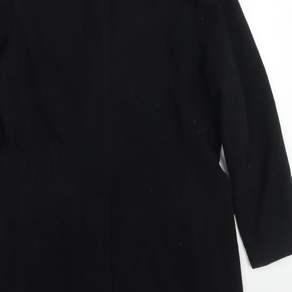 Charlotte Halton Womens Black Overcoat Coat Size 12 Button