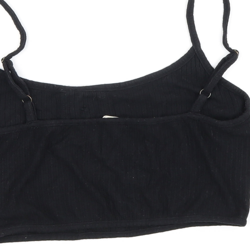 blood + bone Womens Black Polyester Cropped Tank Size 8 Round Neck