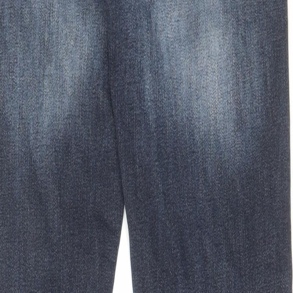 Duck and Cover Mens Blue Cotton Straight Jeans Size 32 in L31 in Slim Zip