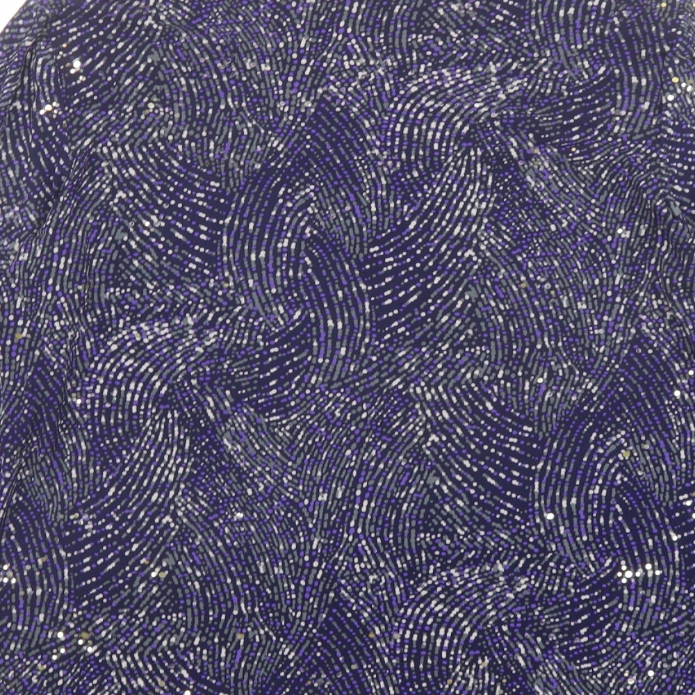 Kim&Co Womens Purple Polyester Basic Blouse Size XL Round Neck