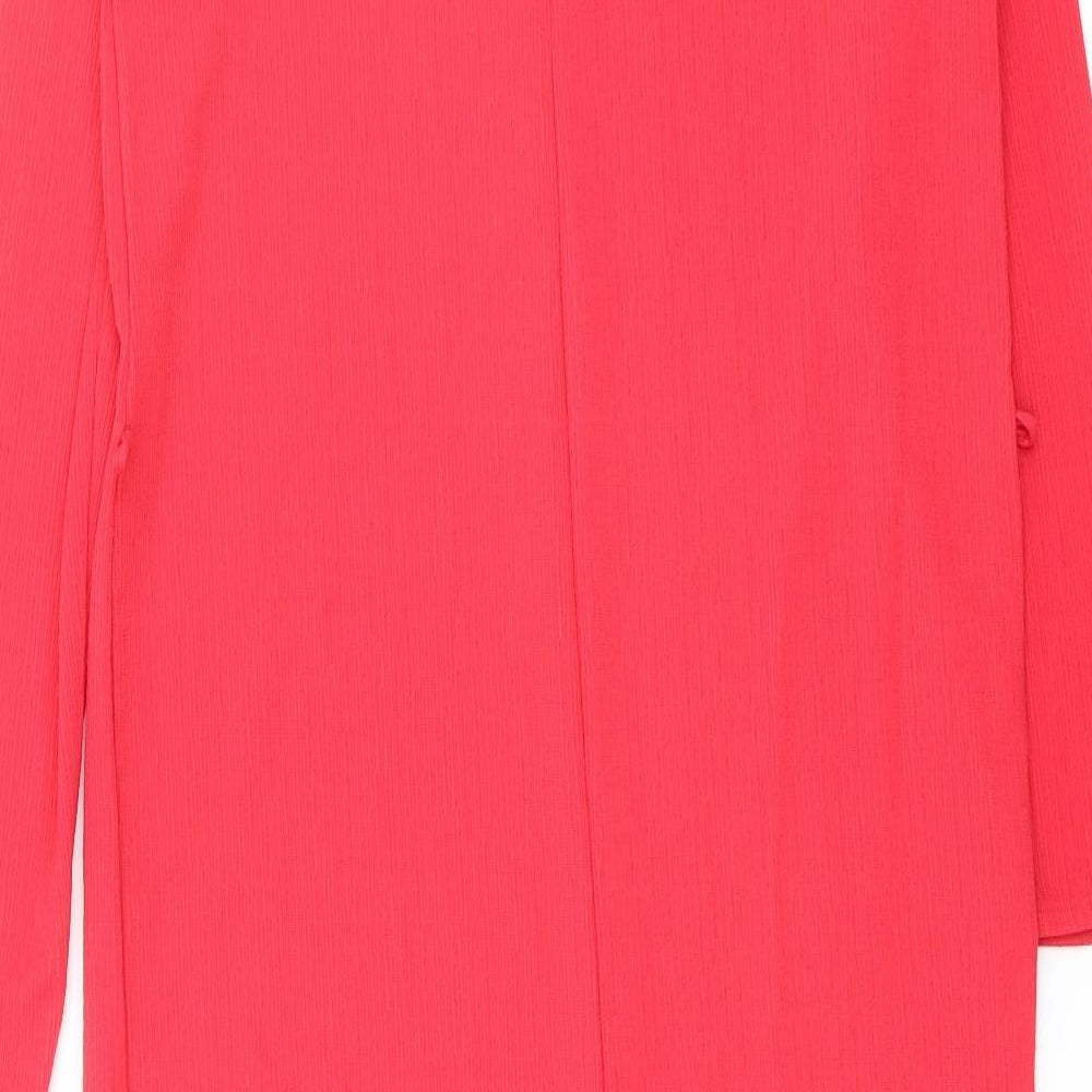 Zara Womens Red Polyester A-Line Size M Round Neck Pullover