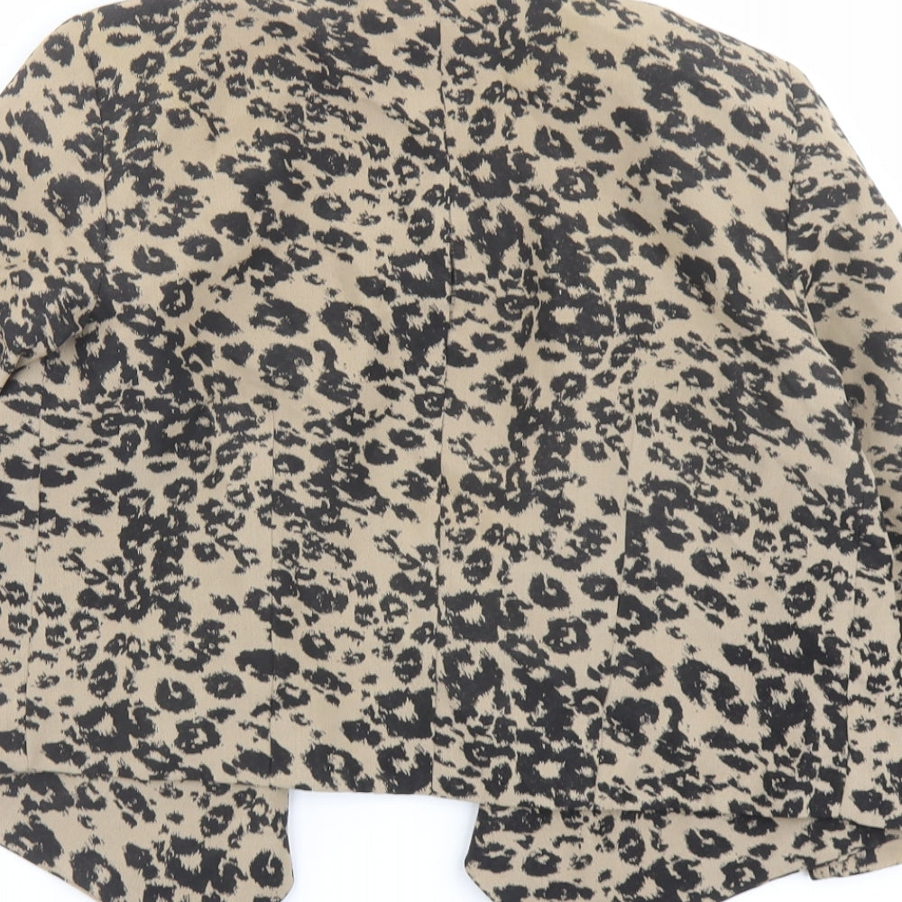 River Island Womens Brown Animal Print Jacket Coatigan Size 8