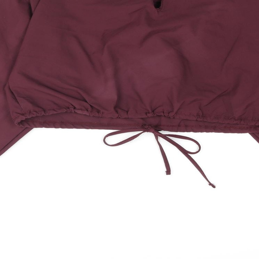 Zara Womens Purple Polyamide Cropped Blouse Size L Round Neck