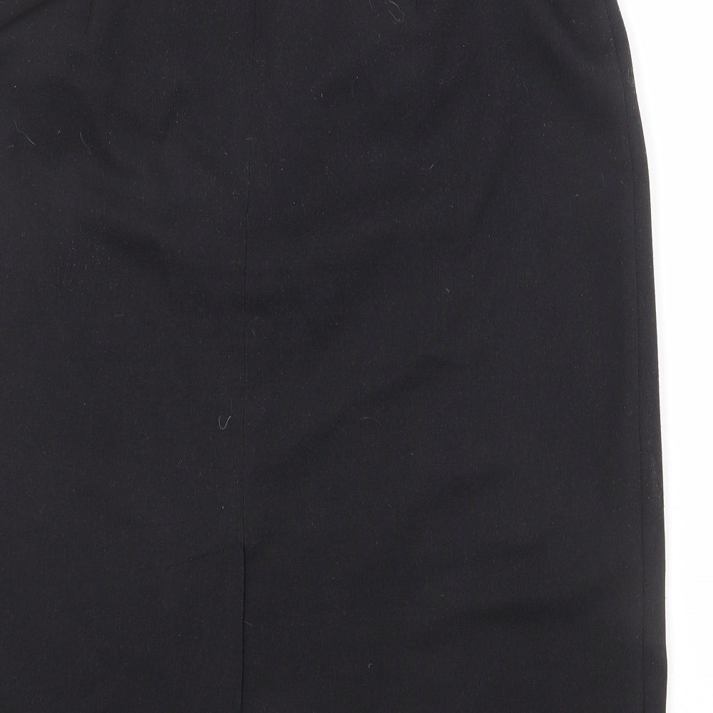 EWM Womens Black Polyester Straight & Pencil Skirt Size 32 in Zip
