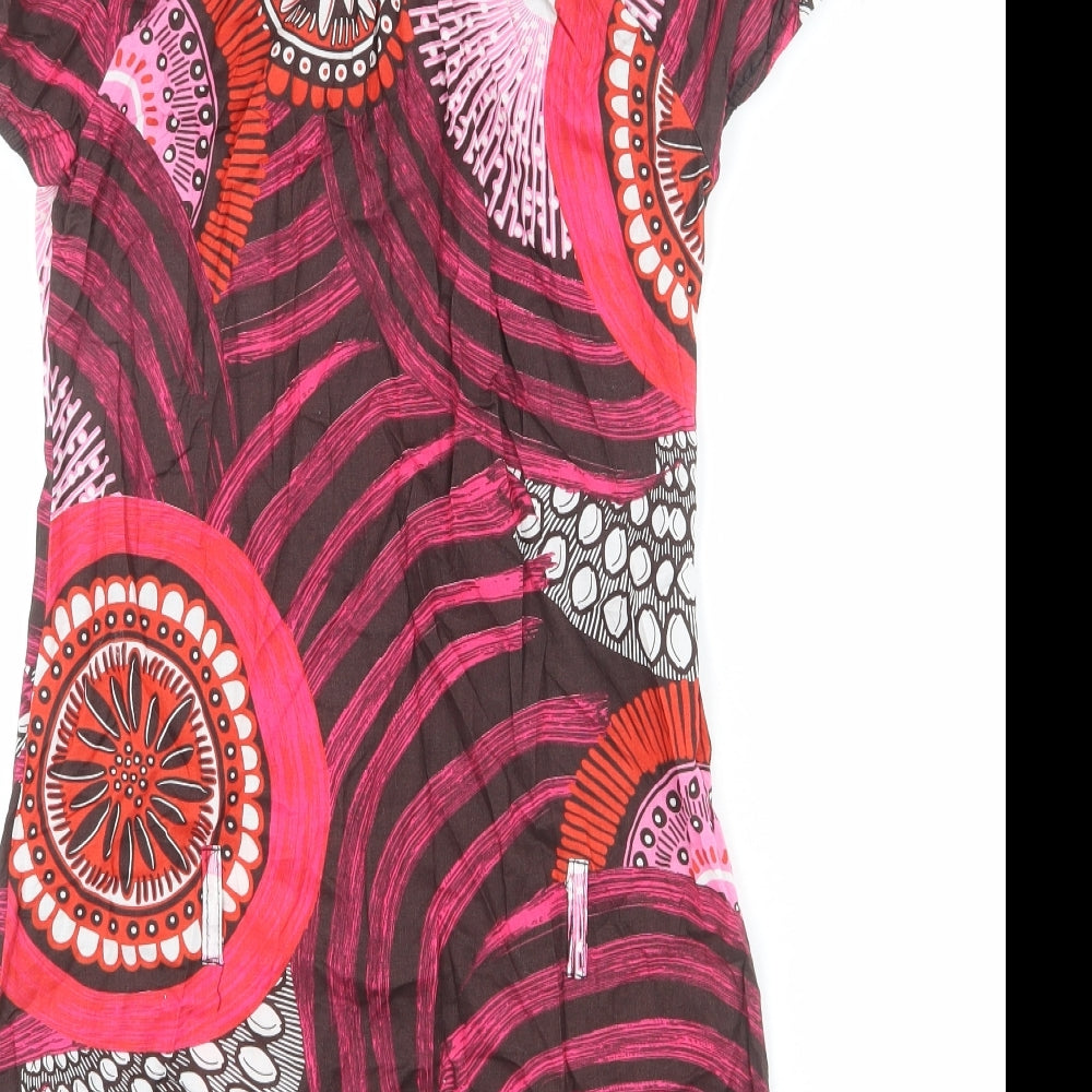 Red Herring Womens Multicoloured Geometric Polyester Shirt Dress Size 8 Collared Button