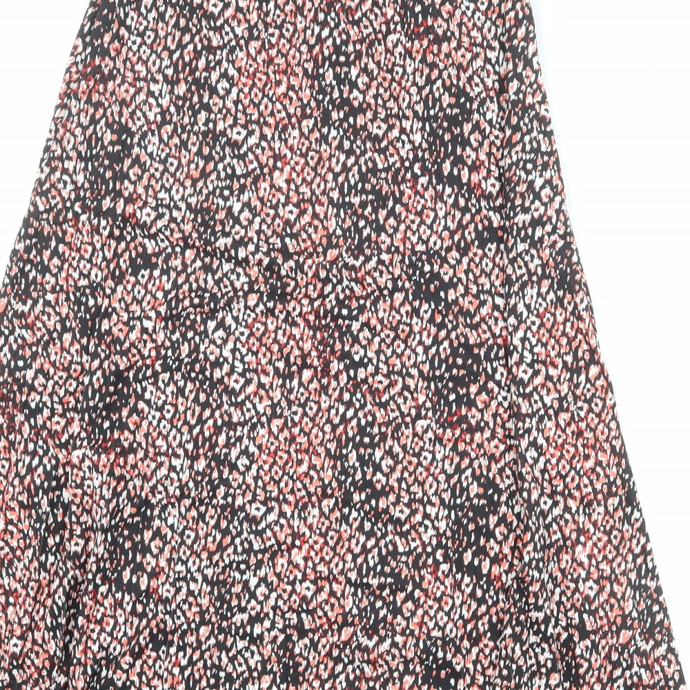 Marks & Spencer Womens Multicoloured Animal Print Polyester A-Line Skirt Size 6 - Leopard pattern
