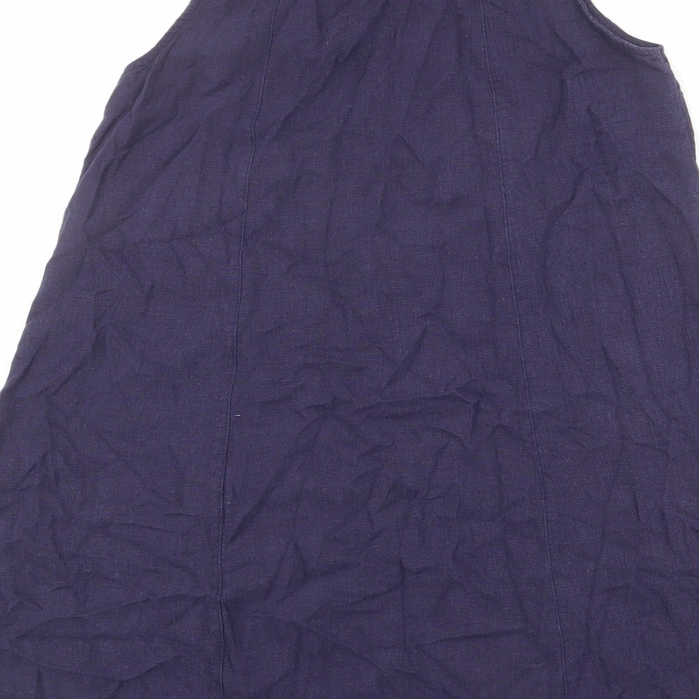 Arienti Womens Blue Polyester A-Line Size 12 V-Neck Button