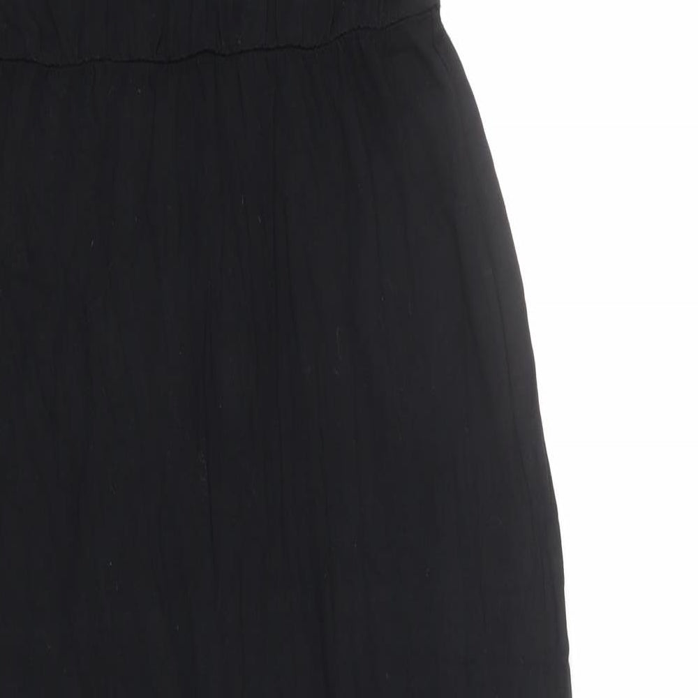 Oasis Womens Black Viscose Maxi Size S V-Neck Pullover
