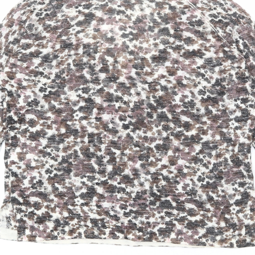 NEXT Womens Multicoloured V-Neck Geometric Acrylic Pullover Jumper Size 6