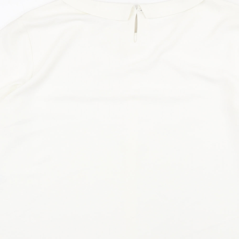Phase Eight Womens Ivory Polyester Basic Blouse Size 16 Round Neck