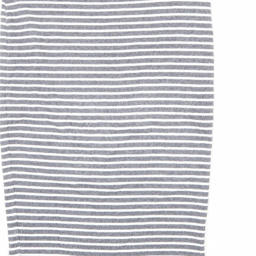 Marks & Spencer Womens Blue Striped Cotton Bandage Skirt Size 12