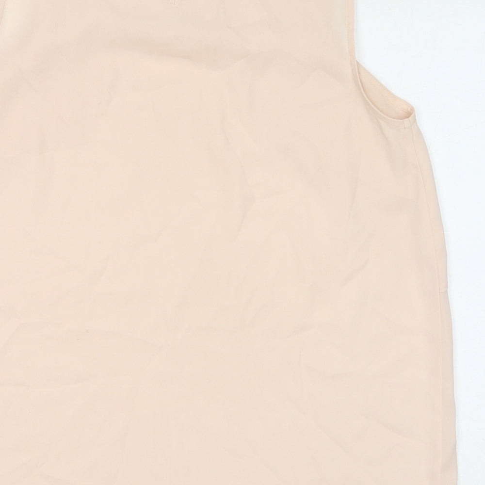 Marks & Spencer Womens Pink Polyester Basic Tank Size 14 Round Neck
