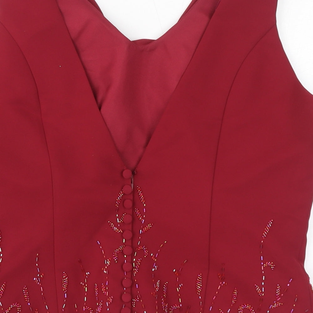 Venus Womens Red Polyester Basic Tank Size 16 Cowl Neck