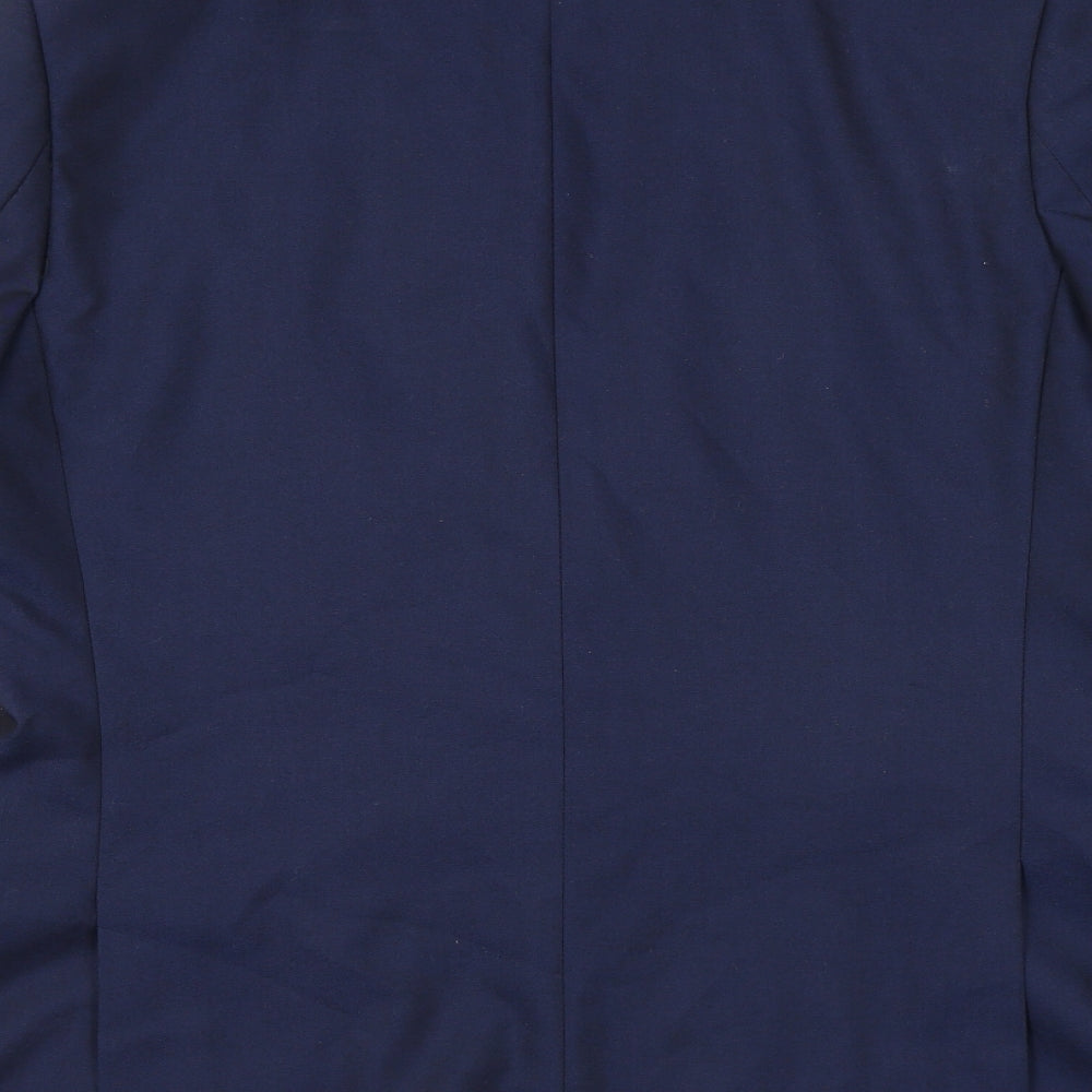 Topman Mens Blue Polyester Jacket Suit Jacket Size 42 Regular