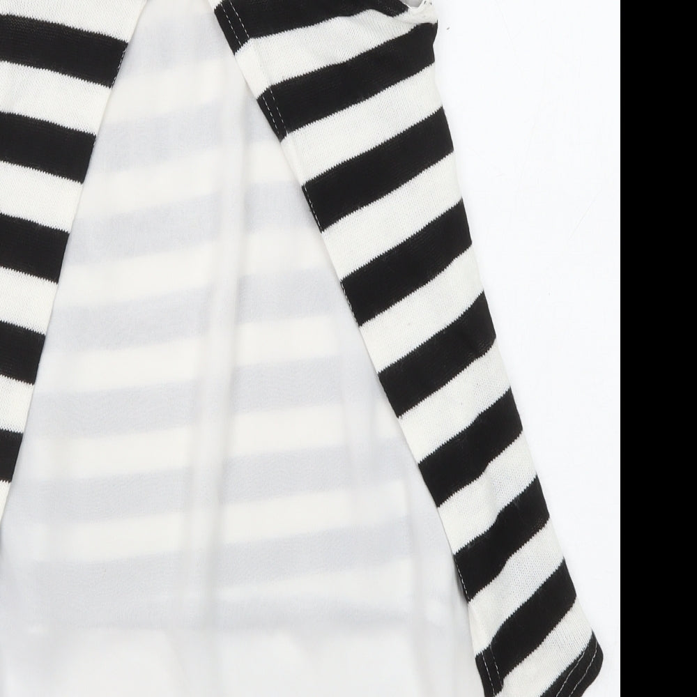 QED London Womens Black Striped Polyester Basic Tank Size 10 Round Neck