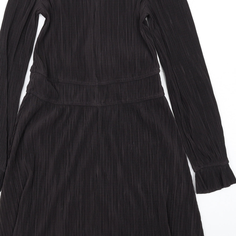 Zara Womens Black Polyester A-Line Size S Round Neck Pullover