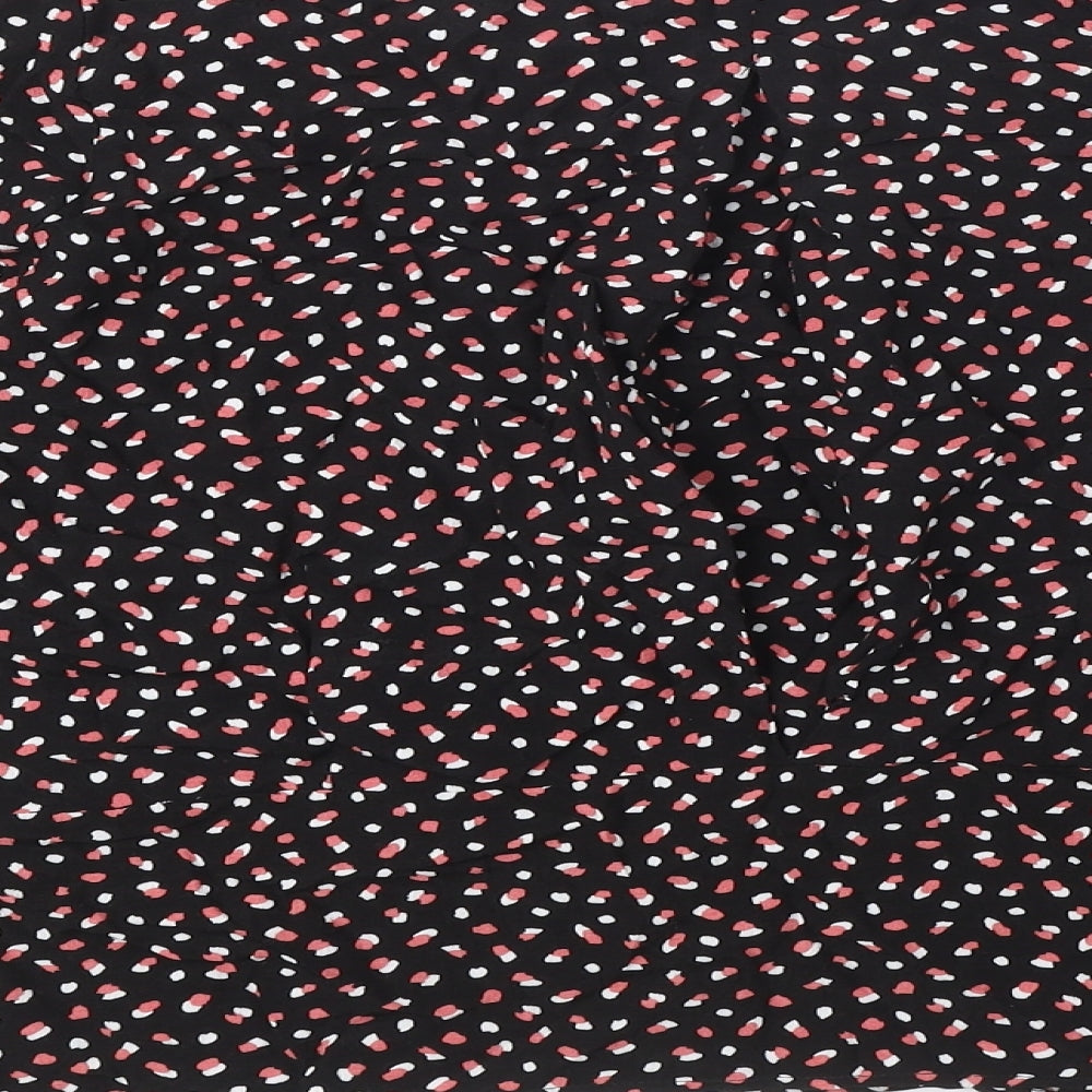 Marks & Spencer Womens Black Polka Dot Viscose Basic Blouse Size 12 Boat Neck