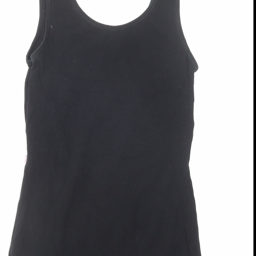 Boob Womens Black Cotton Basic Tank Size S Round Neck