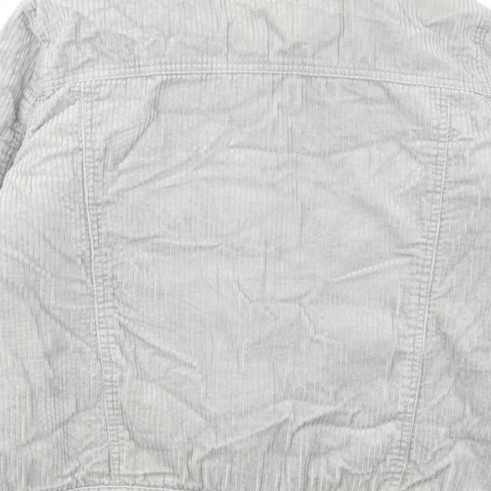 Denim & Co. Womens Grey Jacket Size 12 Button