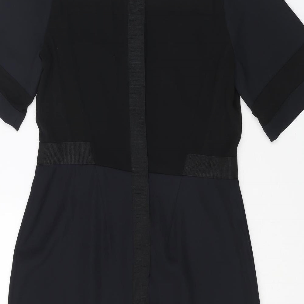 ASOS Womens Blue Polyester A-Line Size 10 Round Neck Zip