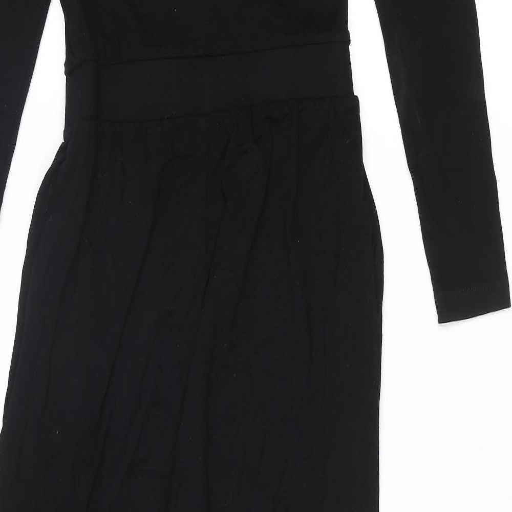 ASOS Womens Black Viscose Jumpsuit One-Piece Size 6 L23 in Button