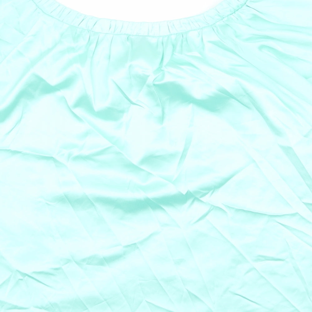 Marks & Spencer Womens Green Polyester Basic Blouse Size 6 Round Neck